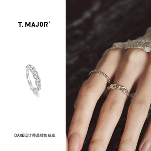 Dare买手店 缠绕编织小球纯银开口戒指简约百搭小众设计 T.MAJOR