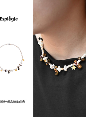 Dare买手店 espiegle 满天星编珠项链天然石串珠度假复古饰品首饰