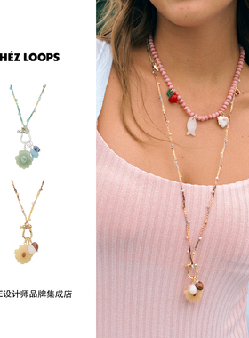 CHEZ LOOPS 潮汐贝语天然石编织项链原创设计复古串珠饰品