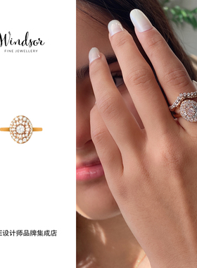 Dare买手店 LHwindsor温莎珠宝Halo戒指高级金色复古个性闪亮聚会