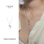 Dare买手店 TWOR正品 迷你贝壳盒子项链轻奢气质简约s925银白水晶