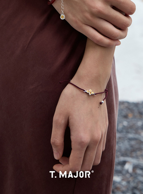 Dare买手店 T.MAJOR 瑞曜曼波手绳红色复古本命原创925银手链叠戴