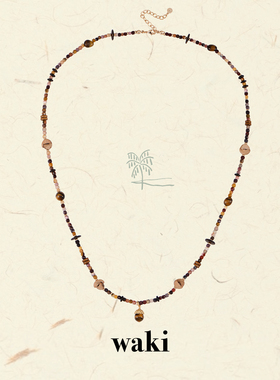 Dare买手店 waki 拉奈岛长款虎眼石天然度假复古原创串珠美拉德女