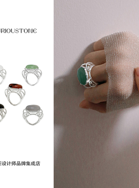 Dare买手店 qurioustone宝瓶戒指夸张个性925银原创设计首饰小众