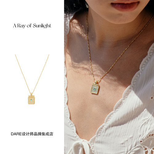 Dare买手店 A ray of sunlight果冻海项链金色复古民族欧美首饰女