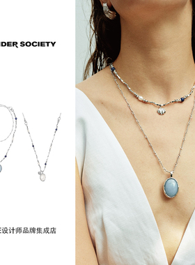 Dare买手店Tender society双面天然石镶石贝壳多种戴法项链度假