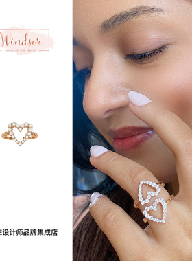 Dare买手店 LHwindsor温莎珠宝心影戒指金色饰品首饰小众原创设计