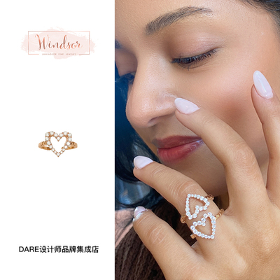 Dare买手店 LHwindsor温莎珠宝心影戒指金色饰品首饰小众原创设计