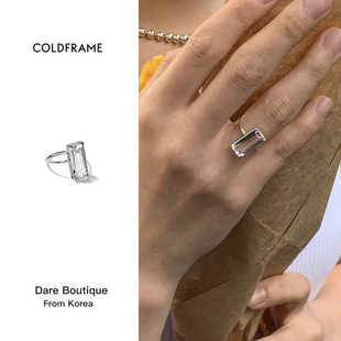 Dare买手店 韩国品牌 水晶小众透明百搭戒指潮流饰品 Coldframe