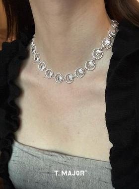 tmajor缠绕贝壳纹项链锁骨链