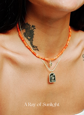 ARayofSunlight红东陵贝壳项链