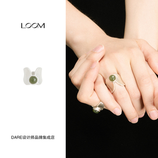 Dare买手店 LOOM 正品wing和田玉重工宽戒925银高级复古原创戒指