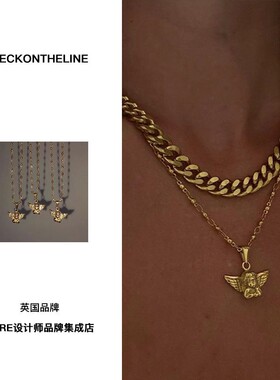 【5折】宋妍霏同款 neckontheline英国 小天使锁骨链金色欧美复古