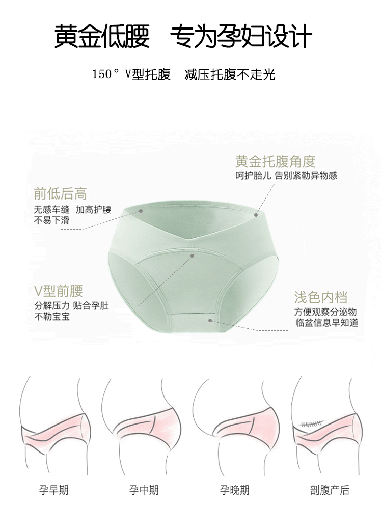 路心梦孕妇内裤纯棉孕中晚期怀孕期专用薄款全棉无痕短裤夏季大码