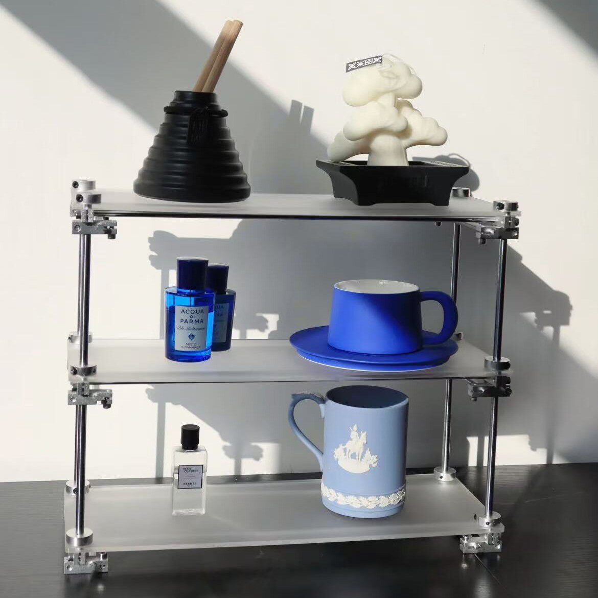 金属亚克力咖啡豆茶具香水化妆品水杯手办展示架置物不锈钢收纳架