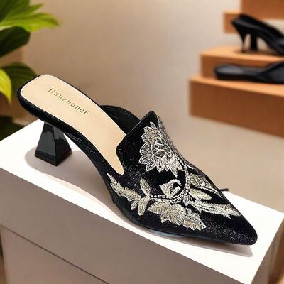 中式包头半拖鞋女2025夏季新品