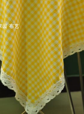 北欧棉麻格子桌布包邮