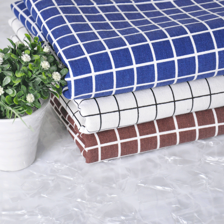 蓝色格子 简约现代桌布棉麻亚麻餐桌布艺美食背景拍新款照布包邮
