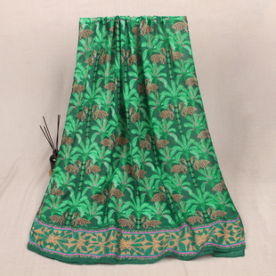 海边度假风植物花朵超漂亮美国lilly pu蓝粉荧光色印花围巾外贸单