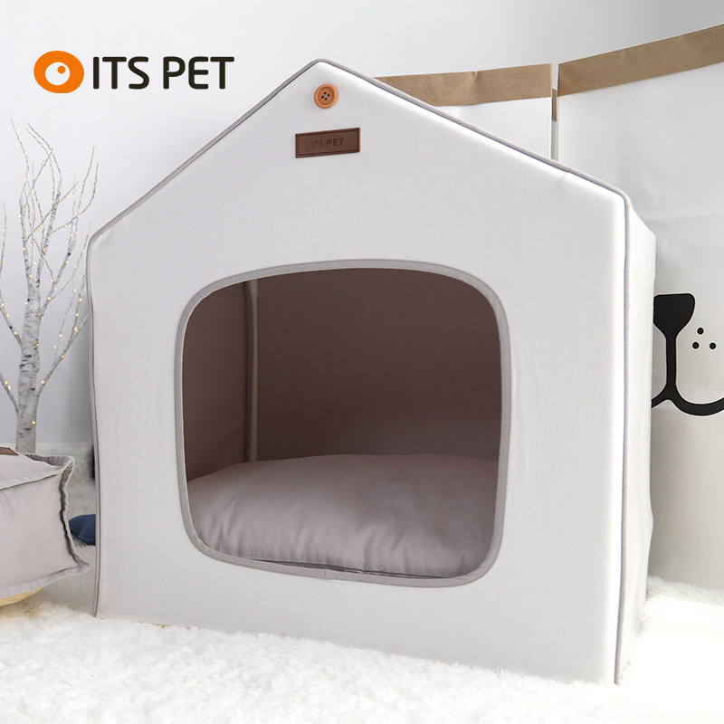 itspet宠小屋狗窝防水内芯外罩可拆洗宠物房子室内封闭式猫窝帐篷_虎窝淘