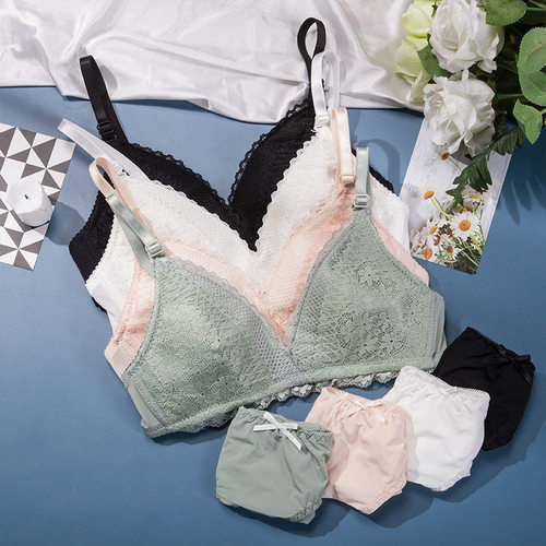 性感薄款聚拢性感内衣套装无钢圈女士美背文胸套装乳胶薄棉杯文胸