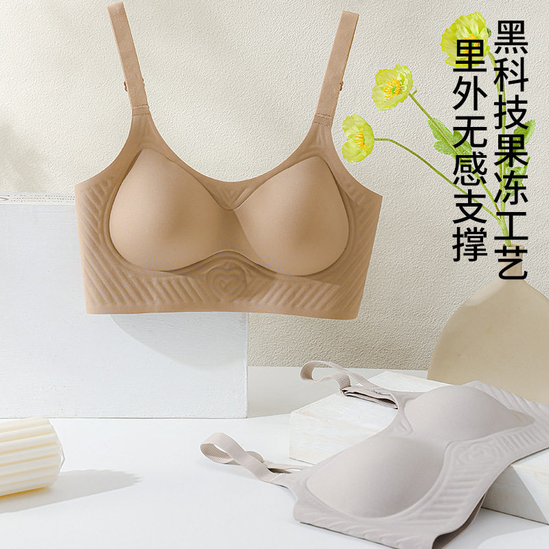 果冻条软支撑无痕透气无钢圈零束缚聚拢薄款内衣夏季轻薄文胸罩