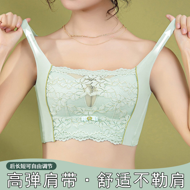 抹胸895蕾丝吊带内衣透气文胸夏无钢圈内衣聚拢上托隐形抹胸露肩