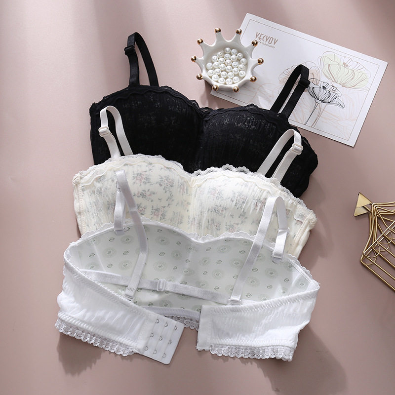 聚拢内衣套装无钢圈清新少女可爱透气文胸日系蕾丝花边文胸套装