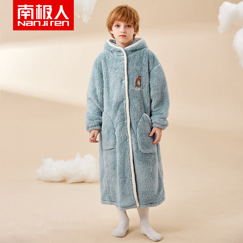南极人儿童秋冬睡袍法兰绒加绒加厚男中大童保暖睡衣女孩家居袍服,童装/婴儿装/亲子装,家居袍/睡袍,淘宝优惠券,粉丝福利购,淘宝优惠卷