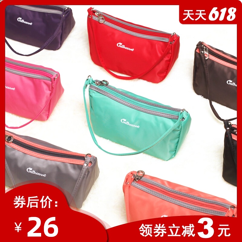 夏季百搭斜挎包女小包包迷你尼龙女包帆布腋下包单肩包轻便饺子包