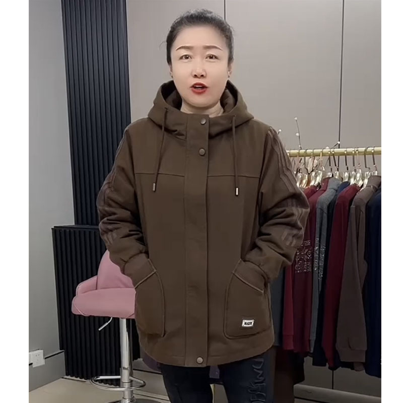 大码女装棉服2025秋冬新款加棉保暖透气外套加绒加厚中老年棉衣冬