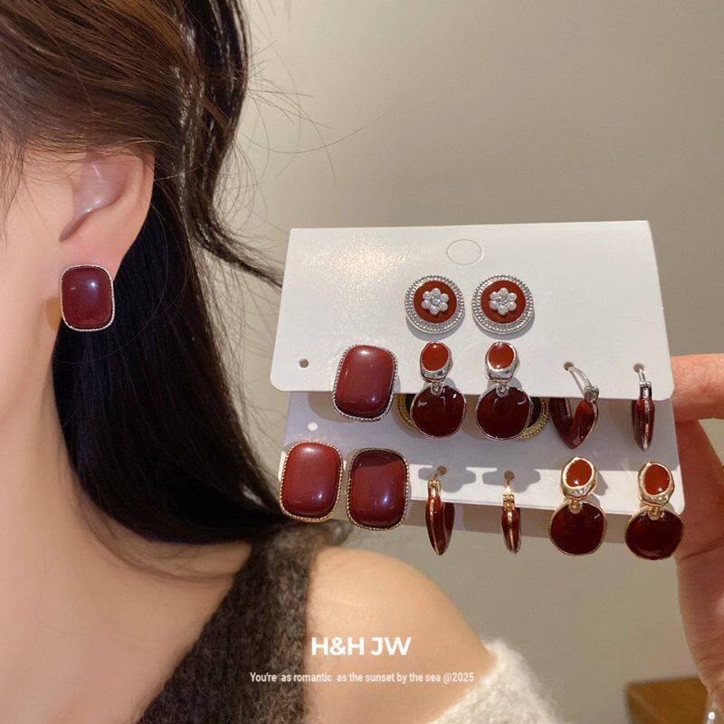 花朵套装设计感爱心几何女滴油
