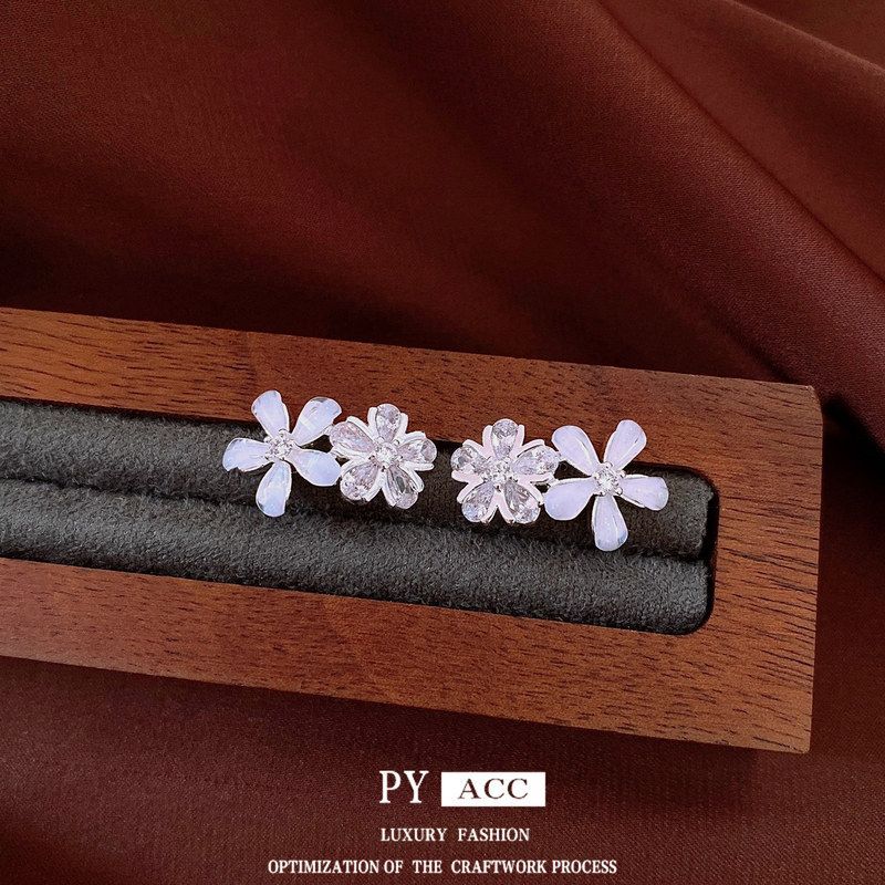 耳钉花朵高级感复古耳环甜美风