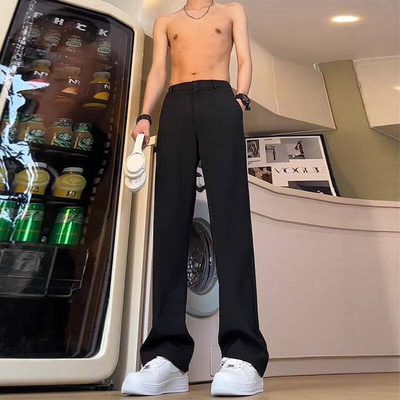 坠感黑色微喇西装裤垂直筒男款高级感春夏秋冬休闲裤西裤痞帅显瘦