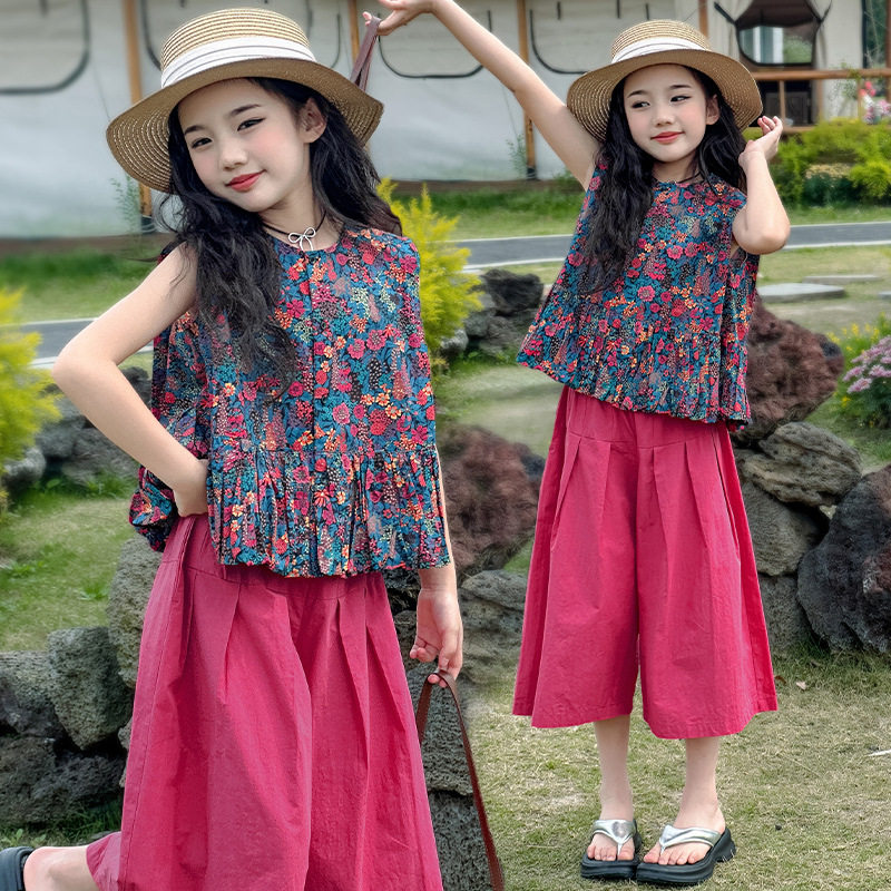 女童法式休闲套装夏款夏季女大童