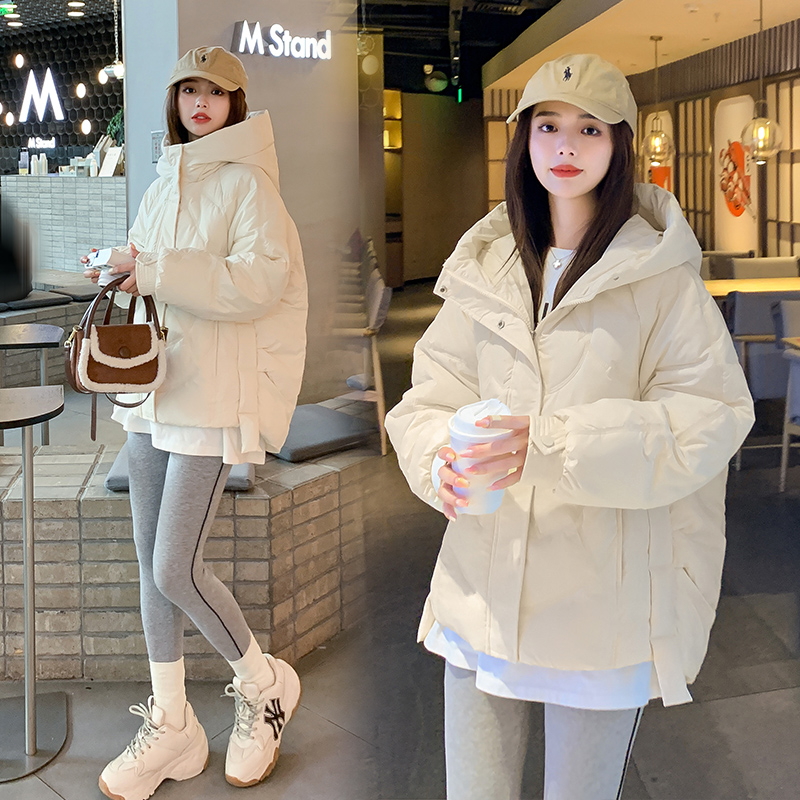 冬季新款羽绒棉服女韩版宽松百搭时尚保暖oversize加厚连帽外套潮