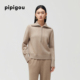 皮皮狗冬新款 大翻领半襟拉链局部移针复古套衫