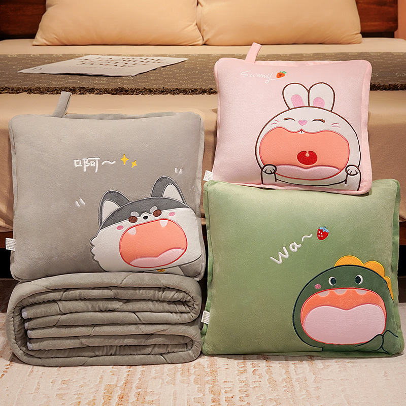 抱枕被子两用毯子二合一加厚办公室折叠午睡枕头沙发汽车靠枕车载