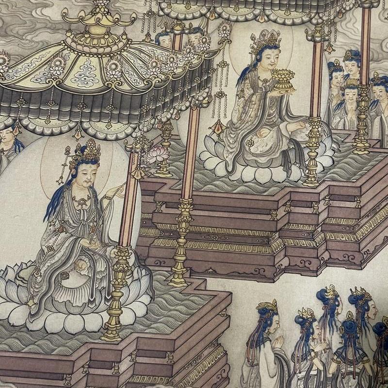 高清艺术喷绘画芯宣纸绢布卷轴画
