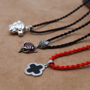 纯手工编织项链绳高档挂脖红绳黑色黄金吊坠挂绳男士女款简约绳子