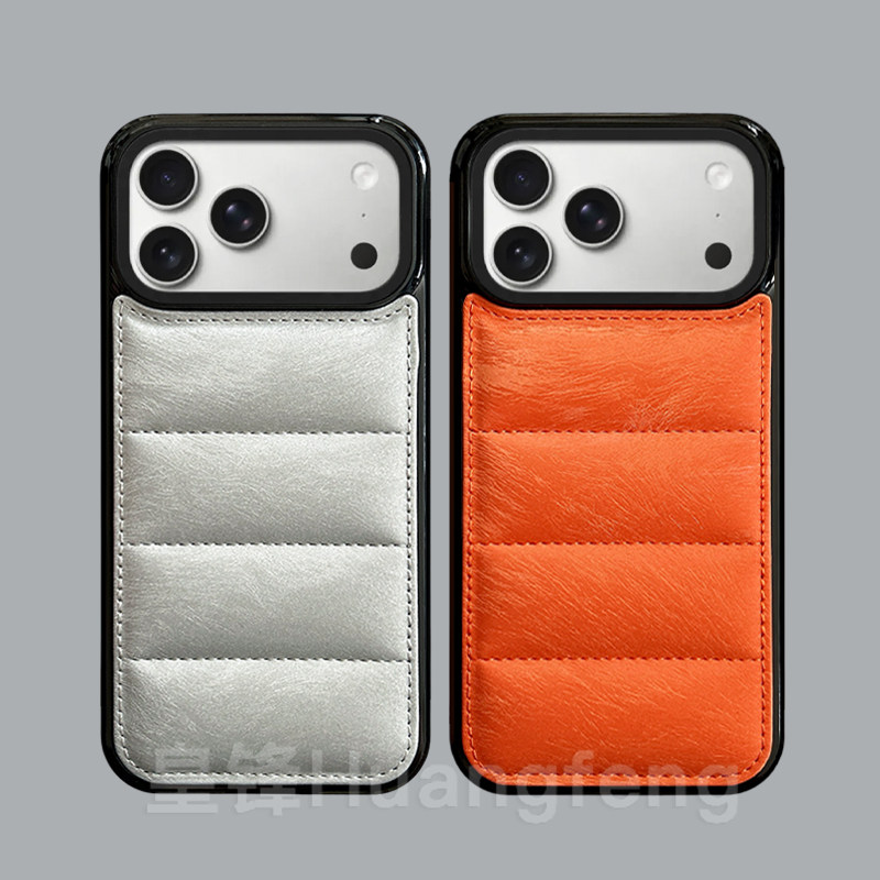 新款冬季羽绒服时尚简约纯色手机壳适用iPhone17Pro Max个性男女情侣13/14p苹果16Pro防摔软保护套15