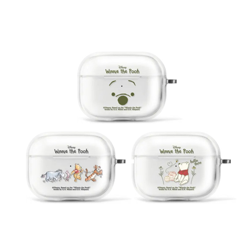 【香港代购】可爱卡通小熊维尼AirPods Pro3代透明保护套AirPods4适用AirPods Pro2苹果无线降噪耳机软壳三四