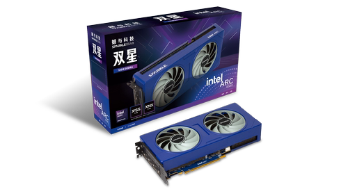 撼与 黑神话悟空游戏显卡Intel Arc B580 双星双槽双风扇 12GD6