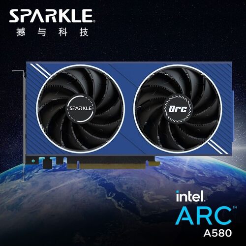 SPARKLE 翰与兽人系列游戏显卡 Intel Arc A580 ORC 双风扇 8GD6