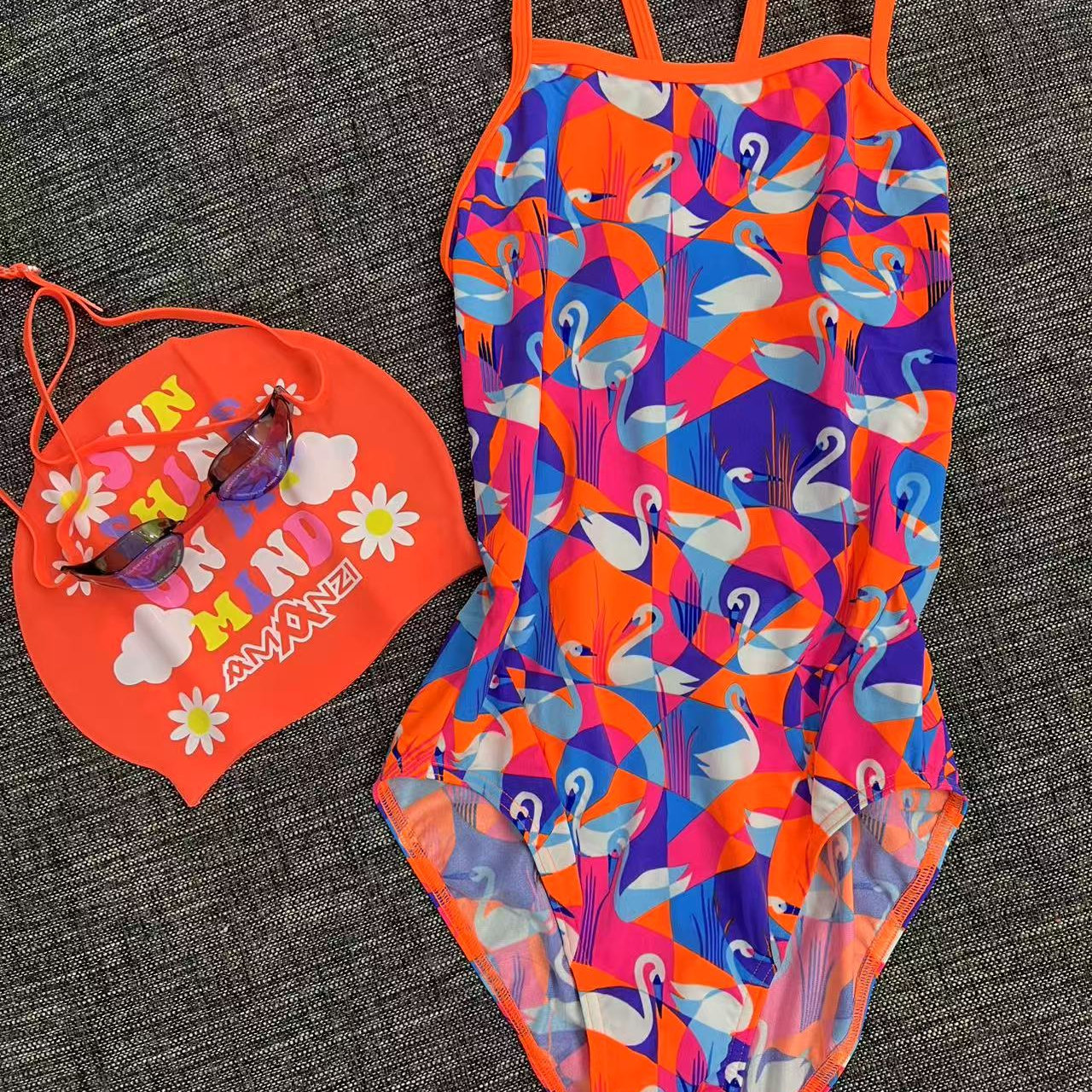 代购现货 不退不换尺码不合适也不行：FUNKITA 连体泳衣橙色天鹅