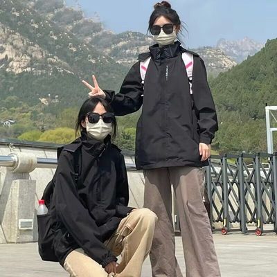 冲锋衣男女户外三合一登山服外套可拆卸内胆防风防水情侣定制夹克