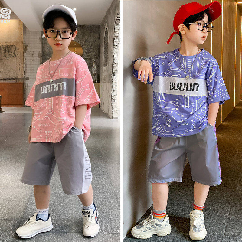 儿童装男童夏装套装2026新款夏季男孩中大童薄款夏款运动酷帅气潮