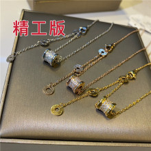 vilingwei小蛮腰项链轻奢小众不掉色18K玫瑰金锁骨链吊坠不褪色