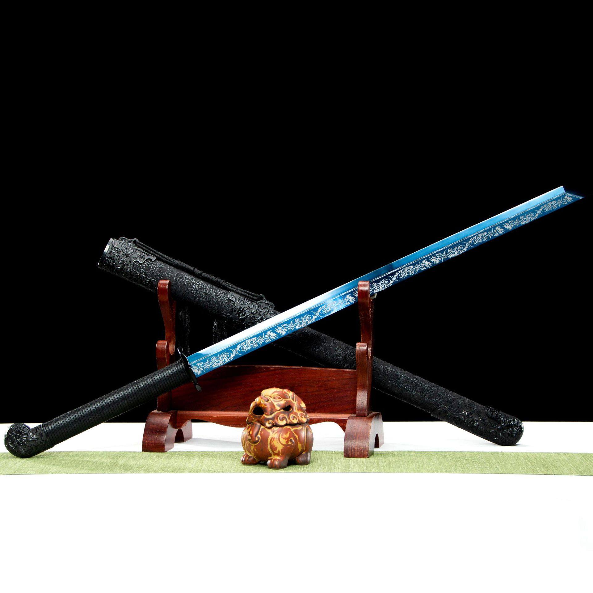 龙泉市刀剑龙骨一体烤蓝绣春刀高锰钢唐横刀宝剑摆件冷兵器未开刃,特色手工艺,剑袋,淘宝优惠券,粉丝福利购,淘宝优惠卷