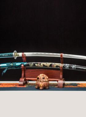 龙泉市刀剑手工锻打1060高锰钢太刀日式指挥刀Katana硬宝剑未开刃